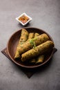 Palak paratha or Spinach flatbreadÃÂ is a Popular Indian breakfast menu Royalty Free Stock Photo